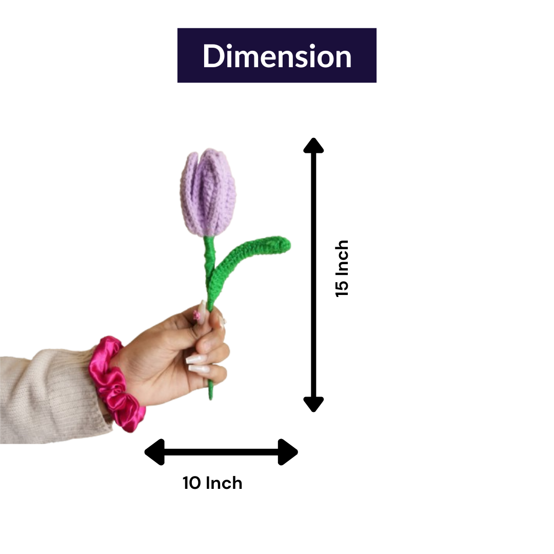 Handcrafted Tulip Crochet – Light Purple Forever Flower | Ora Home Decor