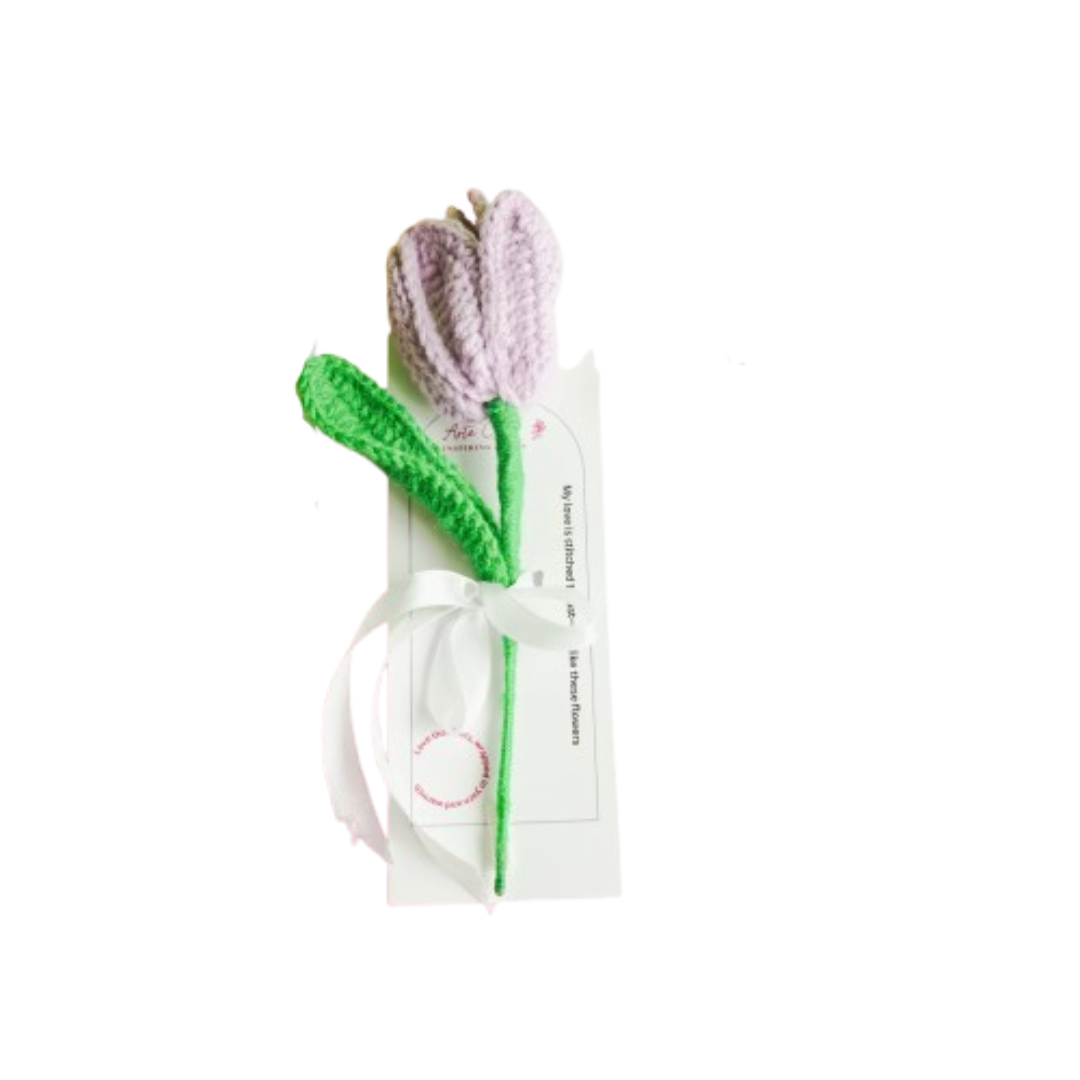 Handcrafted Tulip Crochet – Light Purple Forever Flower | Ora Home Decor