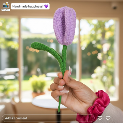 Handcrafted Tulip Crochet – Light Purple Forever Flower | Ora Home Decor