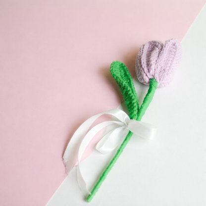 handcrafted light purple tulip crochet flower decor by Ora Home Decor