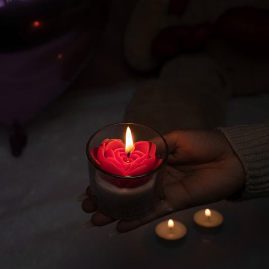 ruby heart candle romantic valentine gift by Ora Home Decor