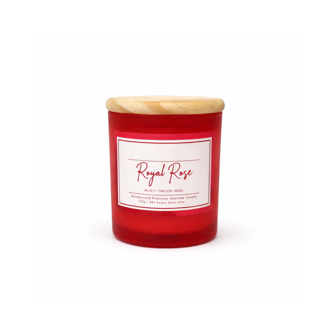 Velvet Ember Candle – Luxury Red Glass Candle | Ora Home Decor