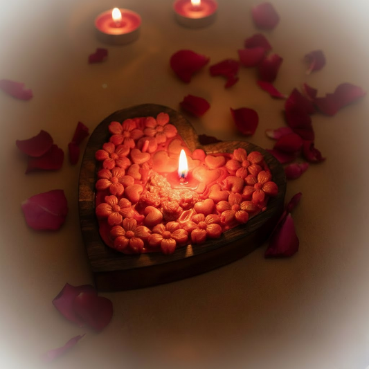 Wooden Heart Candle – Natural Romantic Candle Décor | Ora Home Decor