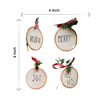Pack of 4 festive ornaments