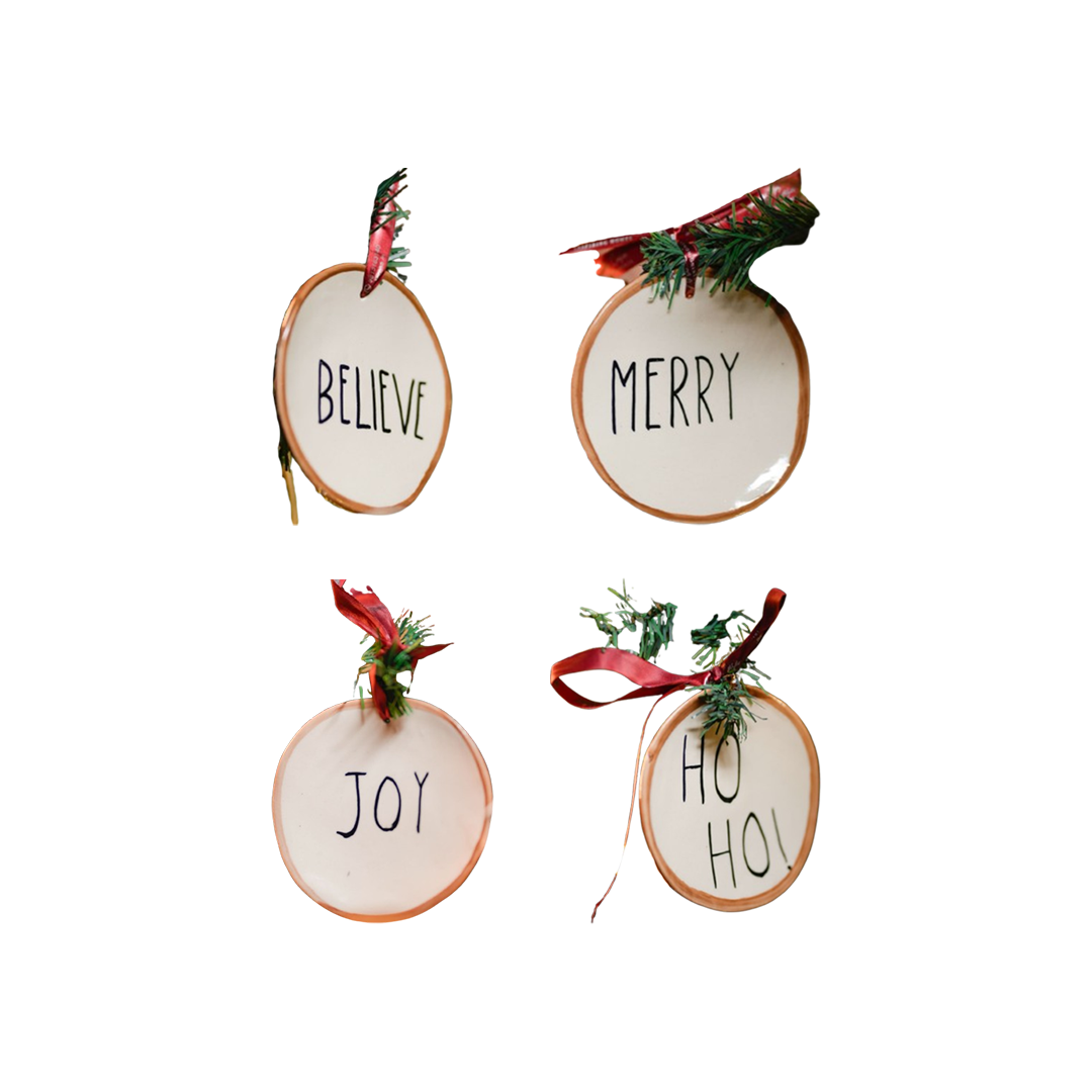 Pack of 4 festive ornaments