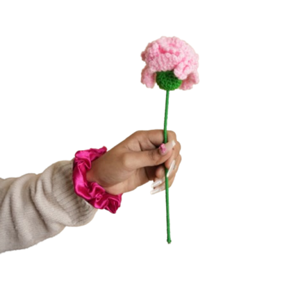 Pink Carnation Crochet Flower – Handcrafted Forever Floral Décor | Ora Home Decor