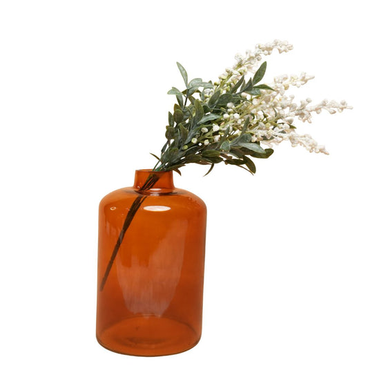 Honeyglass Bloom | Amber Glass Vase with Dried Flowers for Home Decor