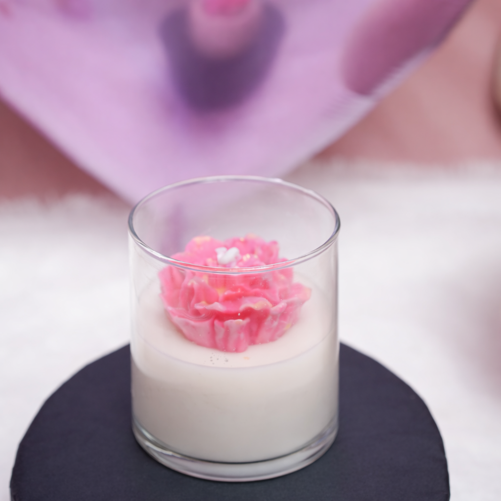 petal glow floral pink candle by Ora Home Decor