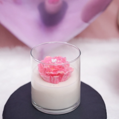petal glow floral pink candle by Ora Home Decor