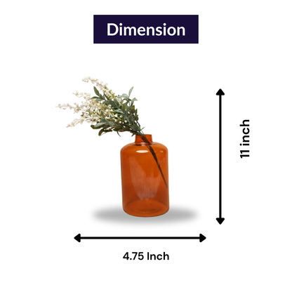 Honeyglass Bloom | Amber Glass Vase with Dried Flowers for Home Decor